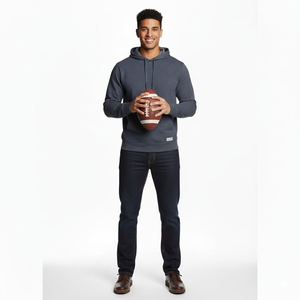 Eddie Bauer Men’s Blue Fleece Pullover Lightweight Hoodie NWT